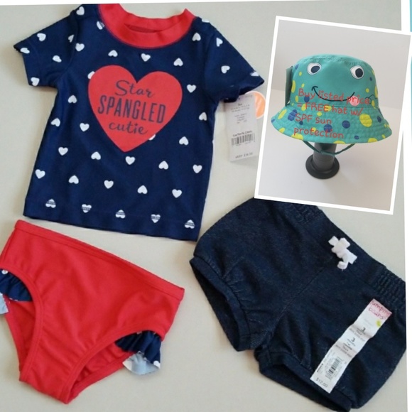 NWT FREE Sun Hat Baby Swim Bundle - Picture 1 of 8